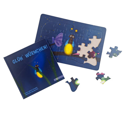 Kombipaket „Glüh’ Würmchen!“ – Kinderbuch & 24-teiliges Puzzle ab 3 Jahren