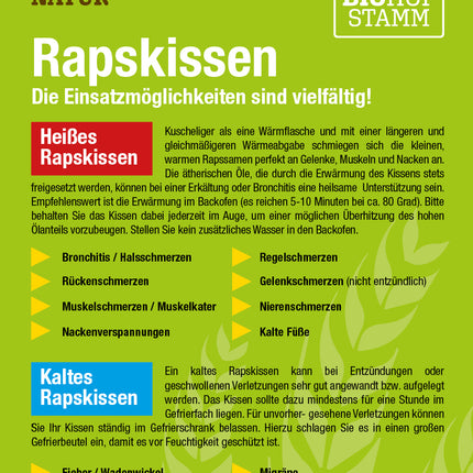 BIOLAND | RAPS | BIG Wärme- und Kühlkissen 5-Kammern 60×20 cm