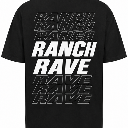 Ranch Rave "Bunker Shirt" – Schwarzes Oversize T-Shirt mit Backprint