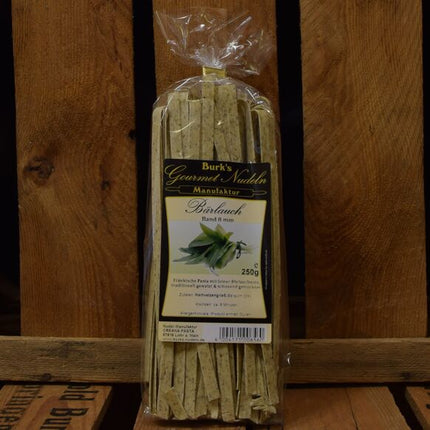 BurksManufakturGourmetTagliatelleBaerlauchNudelnBand8mmPastaextralanggewalzt250gr
