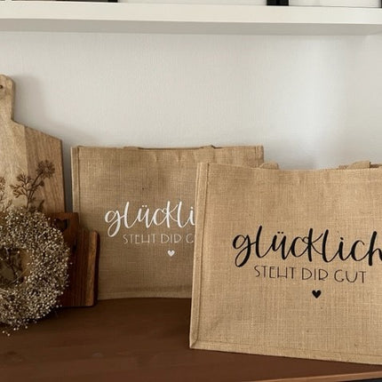 Einkaufstasche "glücklich steht dir gut"