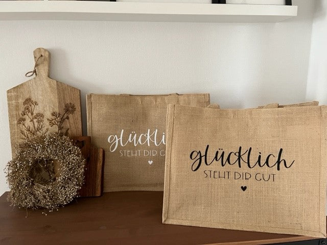Einkaufstasche "glücklich steht dir gut"