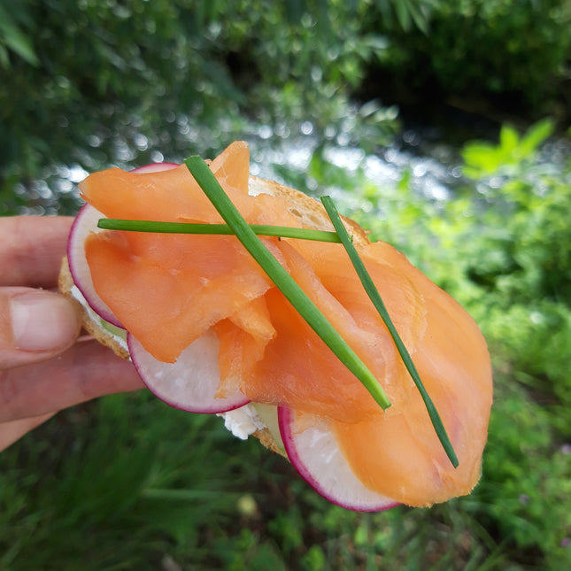Ikarimi Lachsfilet kalt geräuchert und geschnitten