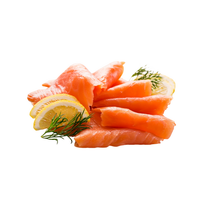 Lachsforellefilet kalt geräuchert und geschnitten