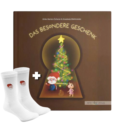 Weihnachtsgeschenk: Buch + Bio - Socken Bundle „Jonne“