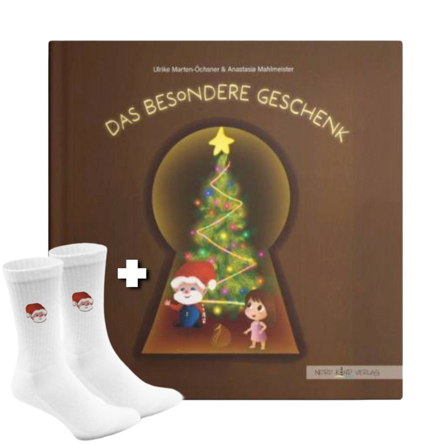 Weihnachtsgeschenk: Buch + Bio - Socken Bundle „Jonne“